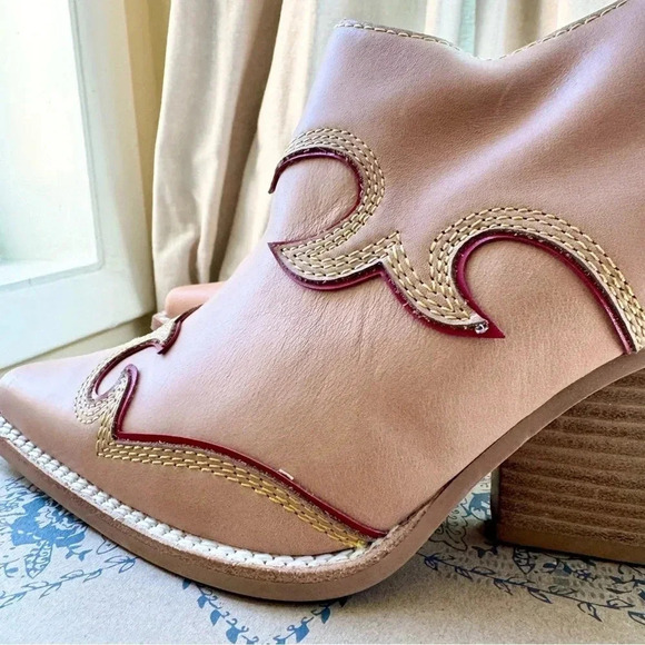 New Jeffrey Campbell Milot Ankle Boots Cowboy Western Embroidered Brown 7.5 - Picture 9 of 17